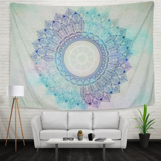 Black and white tapestry featuring a stylized sun with a face and large ocean waves with boats, inspired by Hokusai. - Image 13