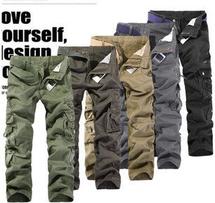 Pantalón Overol de Algodón Lavado con Múltiples Bolsillos