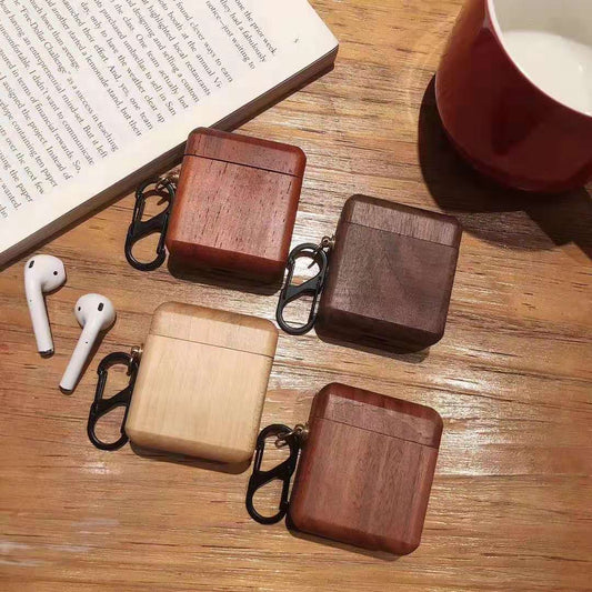 Estuche de Madera para AirPods con Bluetooth - Protección Premium