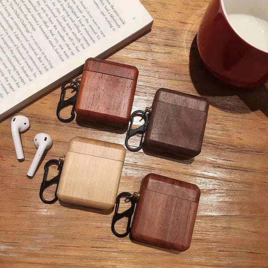 Estuche de Madera para AirPods con Bluetooth - Protección Premium