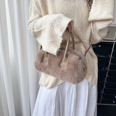 Bolsa Tote Vintage con Detalles de Peluche Ecológico - Image 25