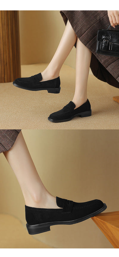 Zapatos de Tacón para Mujer en Piel de Oveja con Punta Cuadrada y Redonda Retro - Image 22