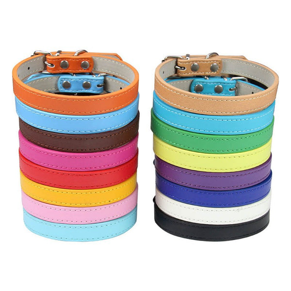 Collar de Cuero PU Premium para Mascotas