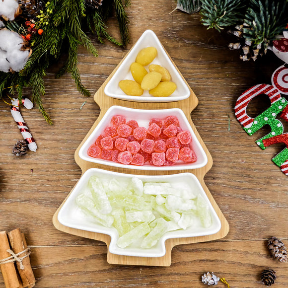 Juego de 4 Platos de Cerámica Navideños