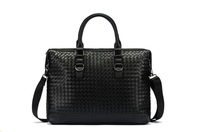 Maletín de Cuero Tejido a Mano para Hombre - Bolsa de Negocios Premium con Compartimento para Laptop - Image 15