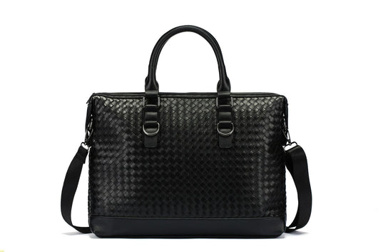 Maletín de Cuero Tejido a Mano para Hombre - Bolsa de Negocios Premium con Compartimento para Laptop - Image 15