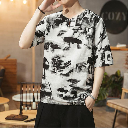 Camiseta de Manga Cinco Puntos Estampada - Image 6