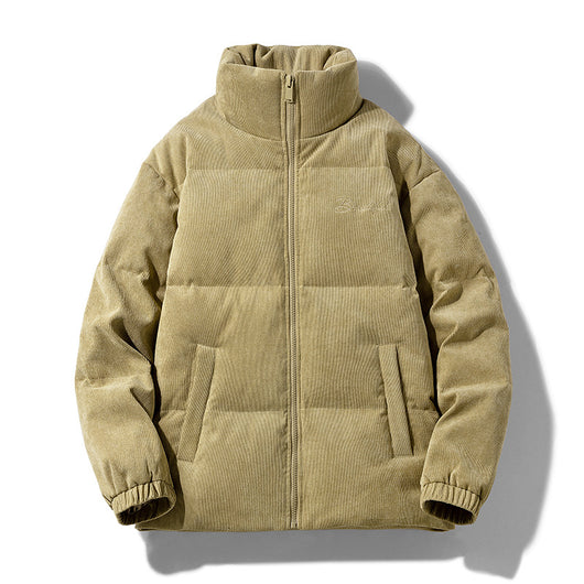 Chaqueta de Pluma Corta para Hombre con Bordado - Diseño Liso - Image 6