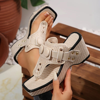 Sandalias Tipo Chancla con Cuña para Tallas Grandes - Image 39