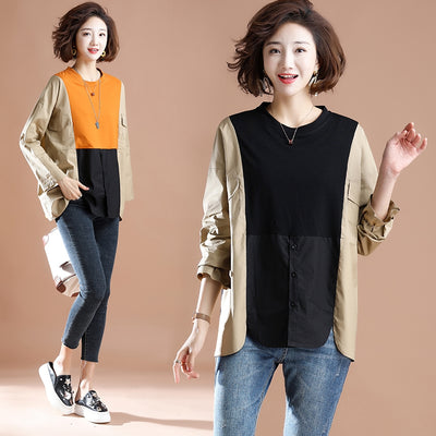 Camisa Vaquera Oversize con Costuras Contrastantes - Image 9