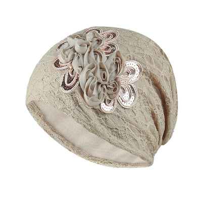 Gorro Tejido Floral Calado Ligero - Image 7