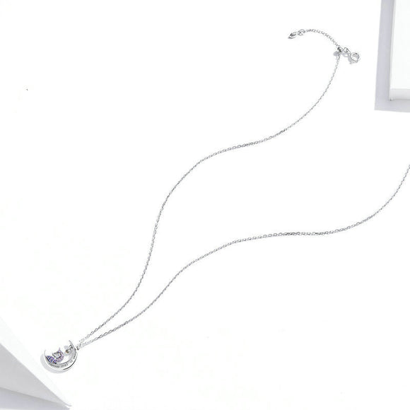 Collar de Plata Esterlina 925 Diseño Lunar