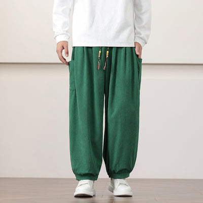 Pantalones Harem de Pana Otoño Estilo Chino para Hombre - Image 5