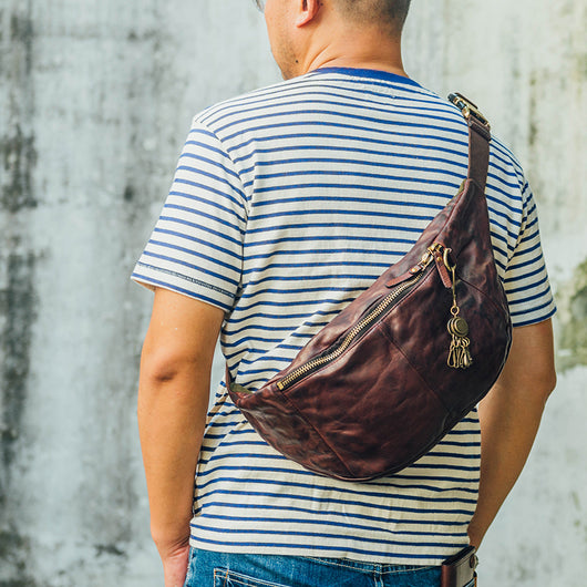 Bolso de Cuero para Hombre con Bandolera Ajustable
