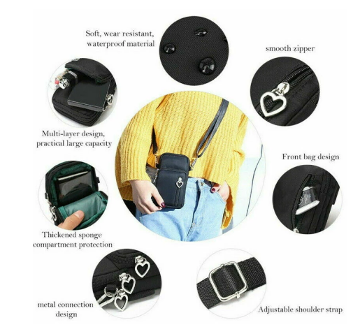Cartera Crossbody Compacta para Mujer - Bolsa Bandolera Multifuncional - Image 4