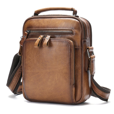 Bolsa Mensajero de Cuero Genuino Vintage Estilo Caballo Loco - Image 12