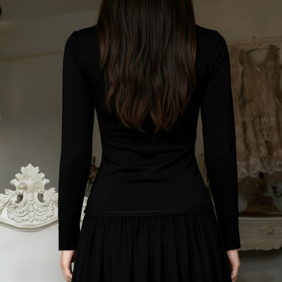 Blusa Elegante de Manga Larga con Encaje y Volantes - Image 8