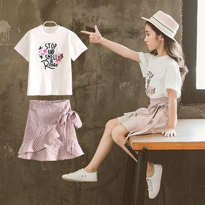 Conjunto de Falda y Blusa de Manga Corta para Niñas - Estilo Verano - Image 6