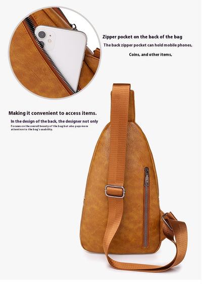 Bolso de Cuero PU Texturizado con Compartimento en el Pecho - Image 39