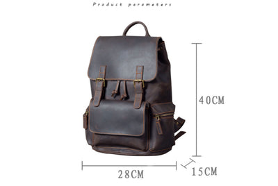 Mochila de Cuero Crazy Horse Estilo Retro para Hombre - Piel Vacuna Premium - Image 7