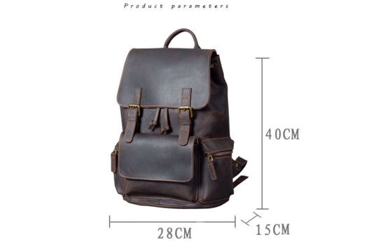 Mochila de Cuero Crazy Horse Estilo Retro para Hombre - Piel Vacuna Premium - Image 7