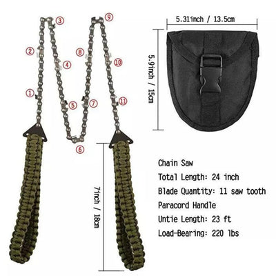 Kit de Supervivencia Portátil: Cuerda Trenzada, Sierra de Bolsillo y Paraguas Táctico - Image 10