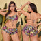 Bikini Talla Grande con Estampado y Pliegues
