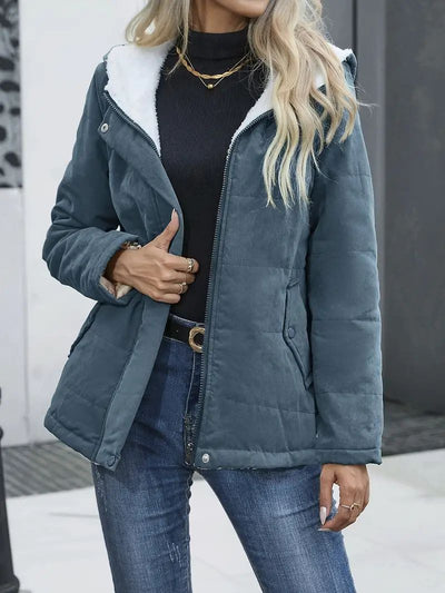 Abrigo de Invierno con Forro Polar y Capucha - Estilo Preppy Elegante para Mujer - Image 27