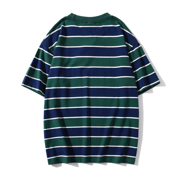Men's Striped Short Sleeve T-Shirt - Summer Comfort