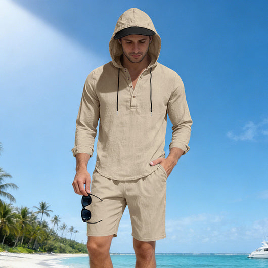 Traje de Lino Hombre Suelto y Transpirable - Image 30