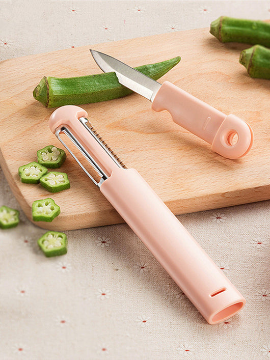 Pelador Multiusos de Acero Inoxidable con Cuchillo para Frutas y Verduras