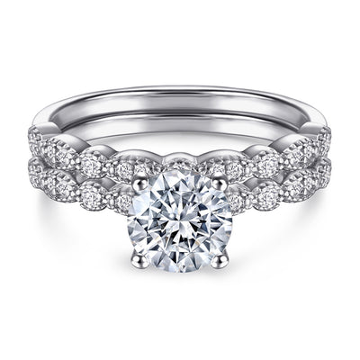 Anillo de Plata 925 con Diamante Simulado Chapado en Oro Rosa - Juego de Anillos de Moda Resistente al Deslustre - Image 19