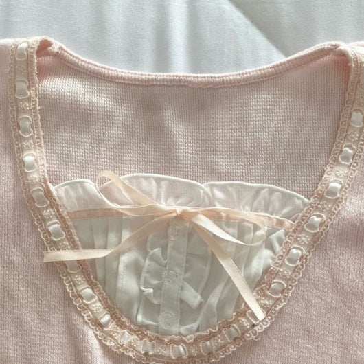 Blusa Manga Larga Rosa Suave para Primavera Temprana - Image 6