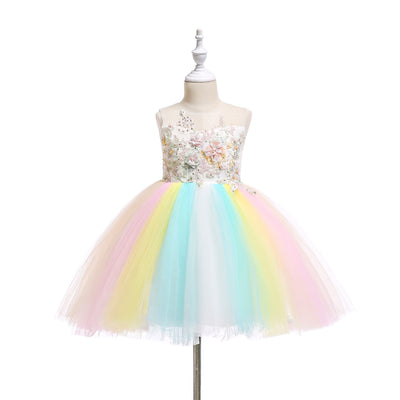 Vestido de Fiesta Infantil Colorido para Niñas - Diseño de Dama de Honor y Boda - Image 12