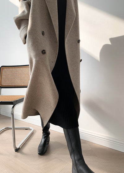 Abrigo de Lana Reversible Doble Cara Elegante - Image 8