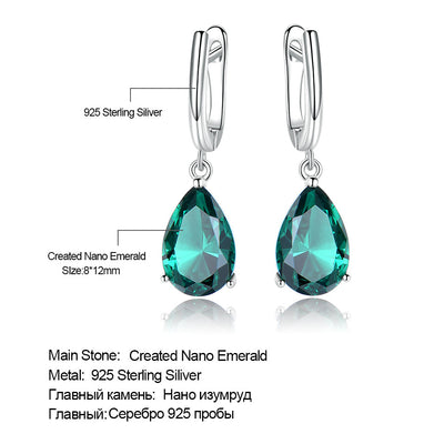 Aretes Esmeralda Verde Elegantes - Image 3