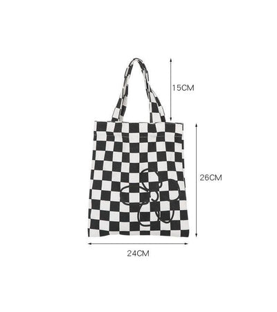Bolso de Mano Pequeño Canvas Blanco y Negro - Diseño Moderno para Mujer - Image 7