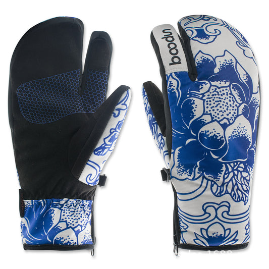 Guantes de Esquí Térmicos Tres Dedos - Abrigo Extremo para Deportes de Nieve