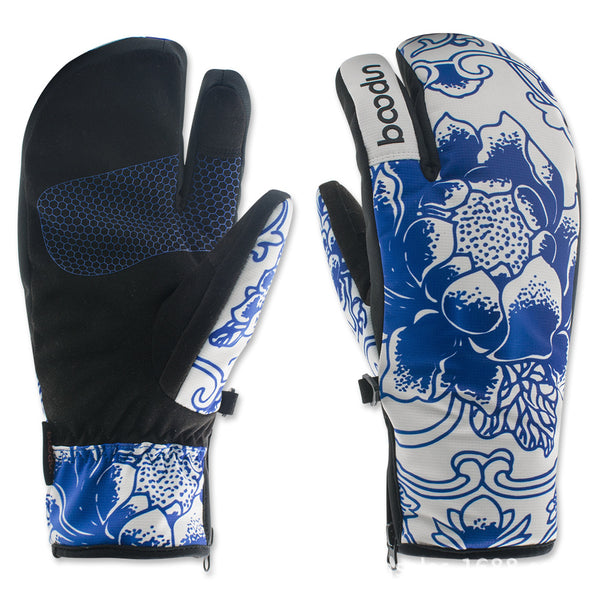 Guantes de Esquí Térmicos Tres Dedos - Abrigo Extremo para Deportes de Nieve