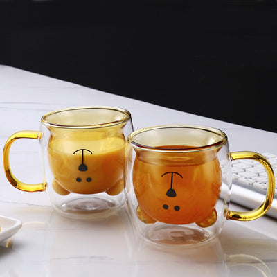 Vaso Infantil Doble de Cristal Diseño Osito para Café y Leche - Verano Divertido - Image 4