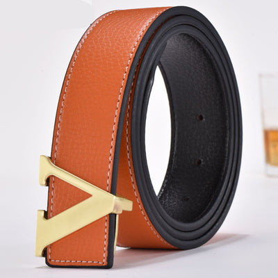 Cinturón de Cuero para Hombre con Detalles de Moda Coreana - Image 4