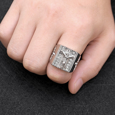 Anillo Retro con Cruz de Jesús - Símbolo de Fe y Devoción - Image 4