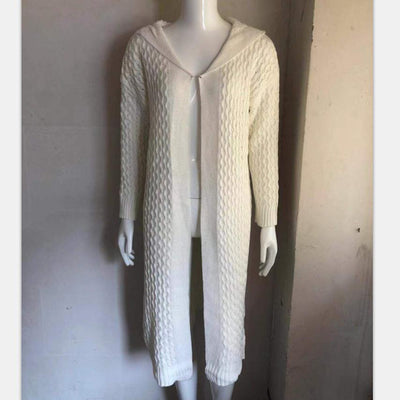 Cardigan Tejido con Capucha Mujer - Suéter Liso Versátil - Image 10