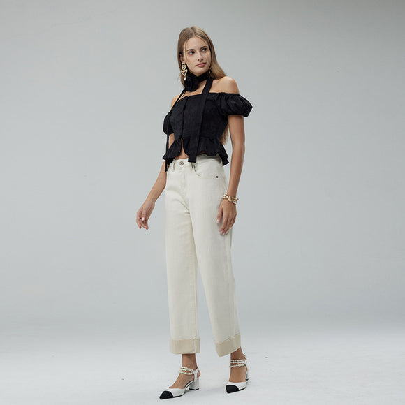 Pantalones Anchos Cropped para Mujer - Estilo Moderno y Versátil
