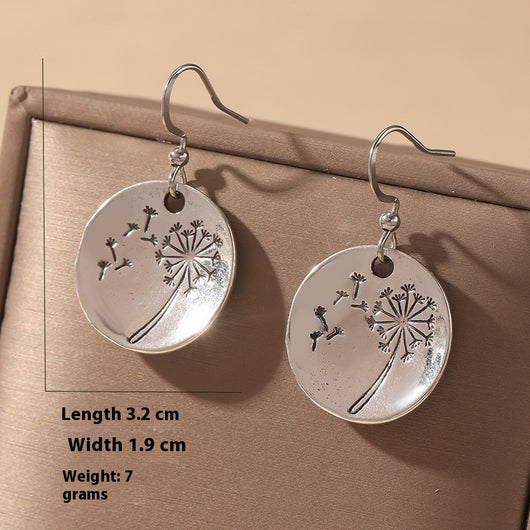 Aretes Retro Diente de León Redondos Simples - Image 10