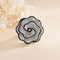 Fashion Micro Inlaid Zircon Full Diamond Sapphire Negro Three-dimensional Flower Ring Women Blanco One Tamaño
