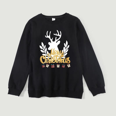 Family matching white long-sleeve crew neck tops with a cute snowman face print, featuring black eyes, an orange carrot nose, and a dotted smile. One adult top - Image 15