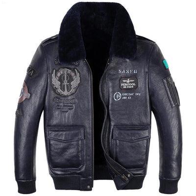 Chaqueta de Cuero Estilo Aviador para Hombre - Image 5