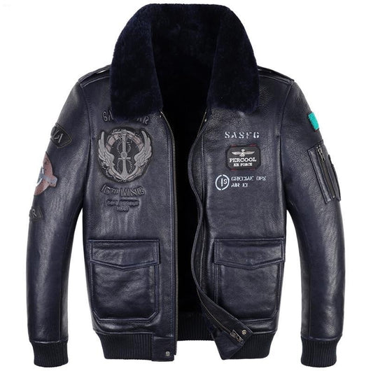 Chaqueta de Cuero Estilo Aviador para Hombre - Image 5