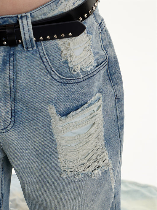 Jeans Vintage Rotos Cintura Alta Mujer Efecto Desgastado - Image 13